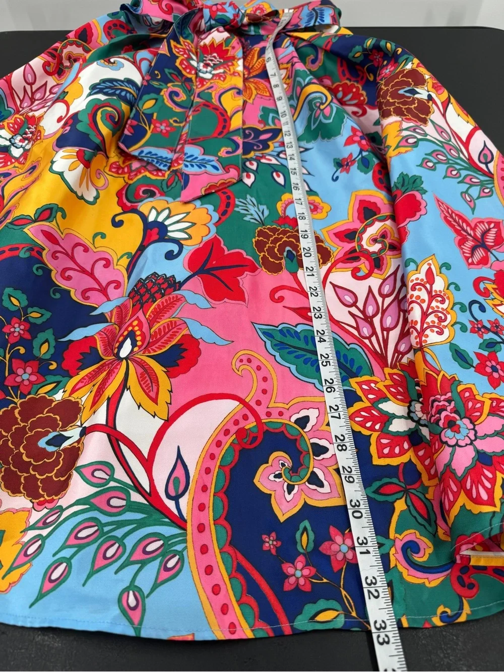 Boho Maximalist Paisley Floral Midi Skirt Colorful Eclectic Statement Piece